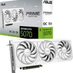 ASUS The SFF-Ready Prime GeForce RTX™ 5070 12GB GDDR7 White OC Edition Graphics Card (PCIe® 5.0, 12GB GDDR7, HDMI®/DP 2.1, 2.5-Slot, Axial-tech Fans, Dual BIOS)
