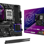 ASRock B850M Riptide WiFi AM5 ATX Motherboard, AMD B850 Chipset, 4x DDR5 DIMM Slots, 256GB Max Memory, 1x PCIe 5.0 x16 Slot, 3x M.2 Slots, Black