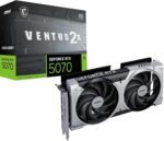 MSI GeForce RTX 5070 12G VENTUS 2X OC Graphics Card - RTX 5070 GPU, 12GB GDDR7 (28Gbps/192-bit), PCIe 5.0 - Dual Fan Thermal Design (2 x TORX FAN 5.0) - HDMI 2.1b, DisplayPort 2.1b