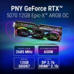 PNY GeForce RTX™ 5070 12GB ARGB OC Triple Fan Graphics Card DLSS 4 - Image 2