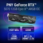 PNY GeForce RTX™ 5070 12GB OC DLSS 4 Triple Fan Graphics Card - Image 2