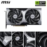 MSI GeForce RTX 5070 12G VENTUS 2X OC Graphics Card - RTX 5070 GPU, 12GB GDDR7 (28Gbps/192-bit), PCIe 5.0 - Dual Fan Thermal Design (2 x TORX FAN 5.0) - HDMI 2.1b, DisplayPort 2.1b - Image 2
