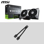 MSI GeForce RTX 5070 12G VENTUS 2X OC Graphics Card - RTX 5070 GPU, 12GB GDDR7 (28Gbps/192-bit), PCIe 5.0 - Dual Fan Thermal Design (2 x TORX FAN 5.0) - HDMI 2.1b, DisplayPort 2.1b - Image 7