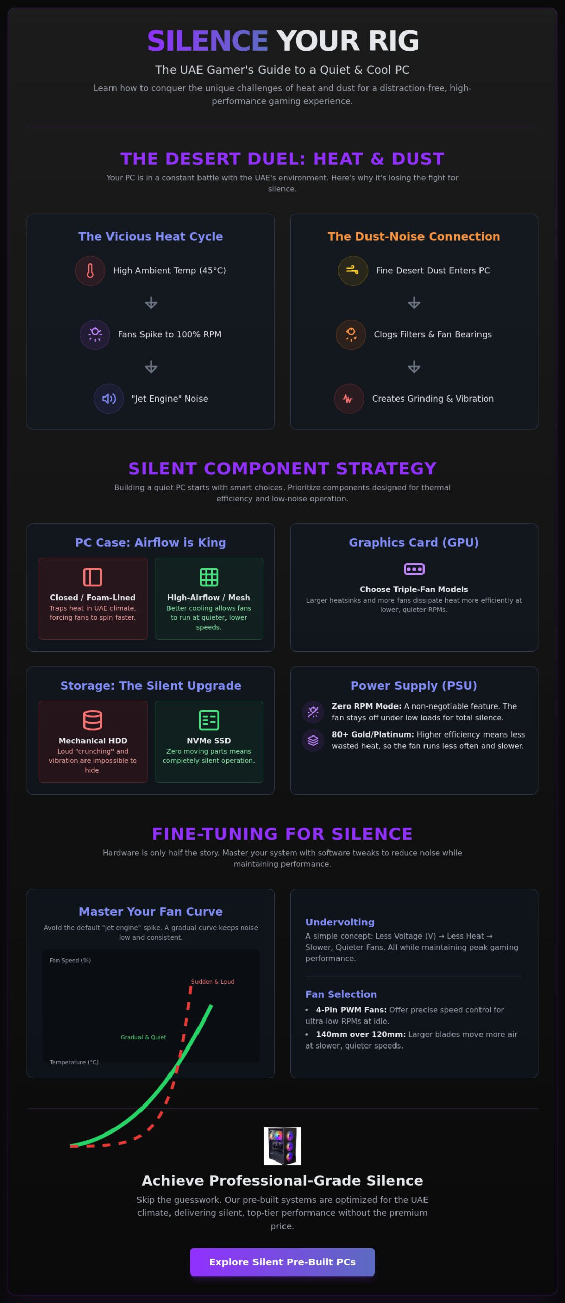 Gaming PC Noise Reduction UAE: The 2026 Guide to Silent Performance