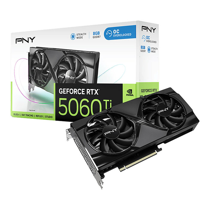 pny_geforce_rtx_5060_ti_8gb_models_3_ PNY GeForce RTX 5060 Ti 8GB Overclocked Dual Fan Graphics Card, 8GB GDDR7 128-Bit Memory - Image 1